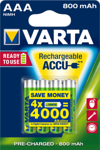 Lot 4 accus rechargeables AAA R3 - 800mAh