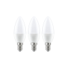 3 Ampoules LED standard 230V E14 flamme opale 3x250lm 3x3,5W 2700K