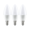 3 Ampoules LED standard 230V E14 flamme opale 3x470lm 3x5,5W 2700K
