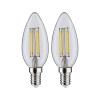 2 Ampoules LED à filaments 230V E14 flamme clair 2x470lm 2x4,8W 4000K