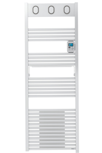 Radiateur sèche-serviettes électrique MARAPI 750+1000W Blanc à inertie fluide