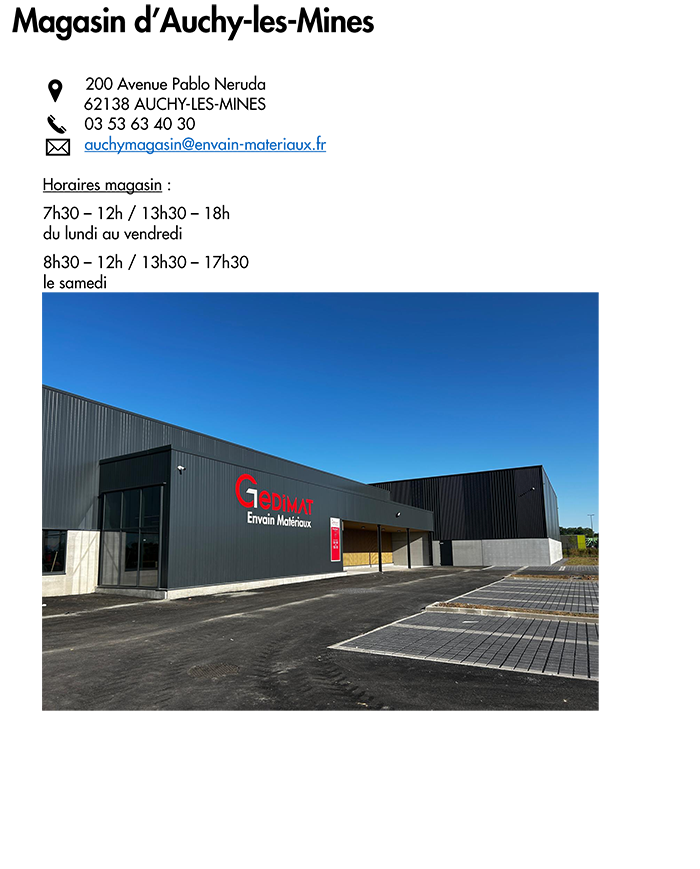 Gedimat Envain Auchy-les-Mines