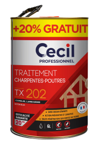 Traitement bois charpente TX202 5L+20% gratuit