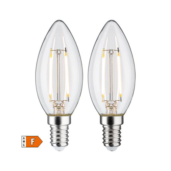 2 Ampoules LED à filaments 230V E14 flamme clair 2x250lm 2x2,7W 2700K - Zoom2