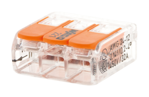10 mini bornes auto à cliquet WAGO 3 entrées Tous types de fils 0,2 à 4mm²