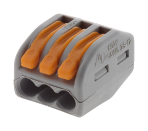 10 bornes automatiques à cliquet WAGO 3 entrées - fils rigides 0,8 à 4mm²