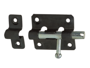 Targette pêne rond acier noirci L80