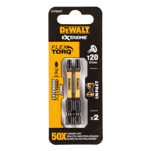 Embout de vissage IMPACT TORSION T20 50mm DEWALT - 2 pces