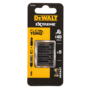 Embout vissage IMPACT TORSION Torx T40 25mm DEWALT - 5 pces