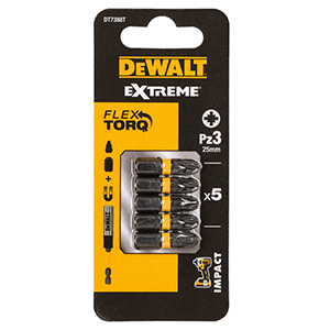 Embout de vissage IMPACT TORSION Pz3 50mm DEWALT - 5 pces