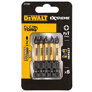 Embout de vissage IMPACT TORSION Pz1 50mm DEWALT - 5 pces