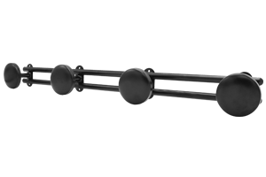 Patère rond 4 têtes acier noir mat