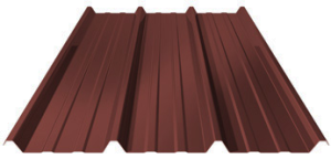 Tôle Nervurée 4mx1m Laquée Rouge RAL 8012 profil 45/333/1000