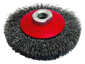 Brosse cuvette Ø100 M14 fil acier ondulé 0,30