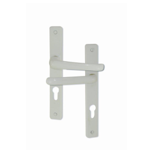 Ens. plaque étroite 1col saillie réduite alu blanc cylindre