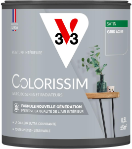 Peinture COLORISSIM Satin 0,5L Gris Acier