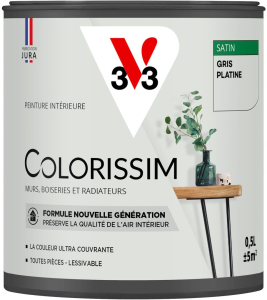Peinture COLORISSIM Satin 0,5L Gris Platine