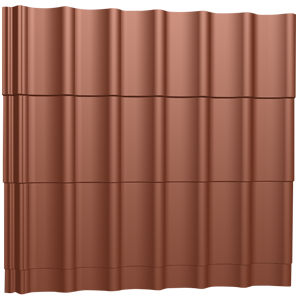 Panneau tole tuile simple 2m30x1m10 utile -Terracotta