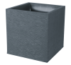 Pot carré GRAPHIT Gris anthracite 39.5x39.5x43.5cm 31L Double paroi avec zone de rétention d'eau