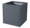 Pot carré GRAPHIT Gris anthracite 39.5x39.5x43.5cm 31L Double paroi FDS avec zone de rétention d''eau