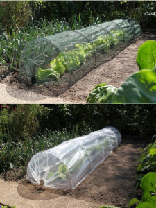 Tunnel de forçage film + filet H 0.45x0.60x3m muni de 6 arceaux