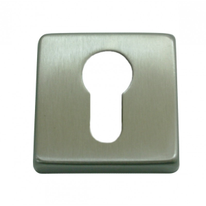 Rosaces de fonction carrées acier nickelé satiné Cylindre - 2pcs
