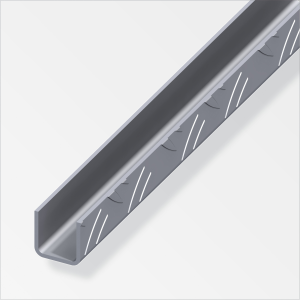 U carré aluminium grain de riz 23,5x23,5mm L.1m