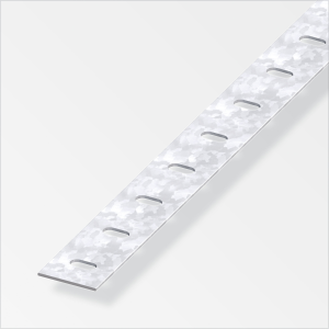 Plat perforé acier zingué 35,5x1,5mm L.1m
