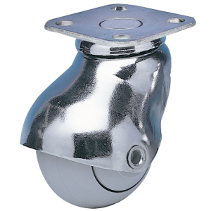 Roulette boule à platine caoutchouc gris Ø40mm