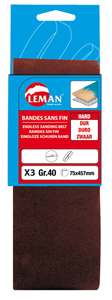 Bandes sans fin 75x533 grain 40 corindon - 3pces