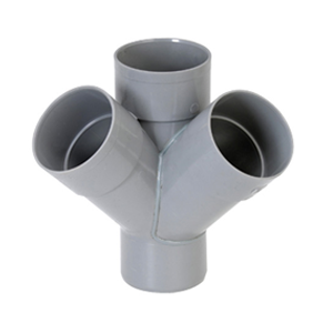 Culotte PVC double équerre Ø100mm - eaux usées Mâle/Femelle