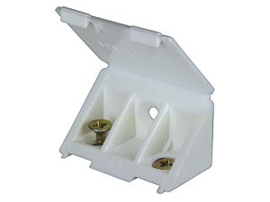 Taquet équerre large plastique blanc 23x23x43 - 4 pces