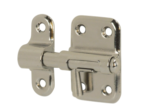 Targette pêne rond acier nickelé L35