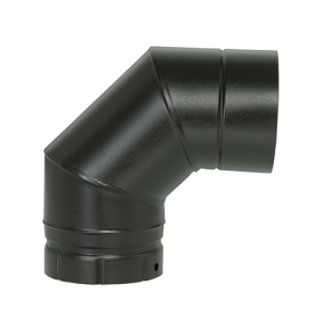 Coude à segments Emaillé noir mat Ø150 90°