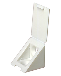 Taquet équerre 2 trous plastique blanc 23x23x23 - 12 pces