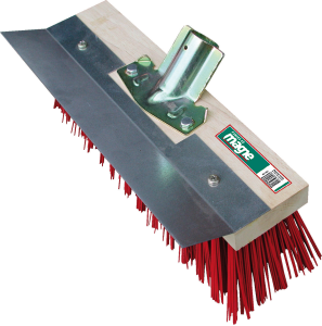 Balai-racloir de cantonnier 33cm PVC rouge - lame acier - manche 150cm