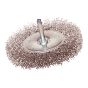 Brosse circulaire Ø75 tige 6x30 fil acier ondulé 0,30