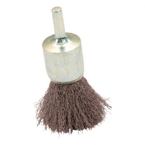 Brosse pinceau Ø25 tige 6x17 fil acier ondulé 0,30