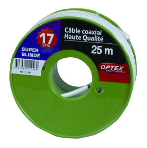 Câble coaxial blanc 17VATC   25m
