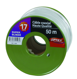 Câble coaxial blanc 17VATC   50m