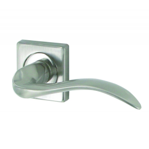 Ens. rosace carrée ANGEL zamak nickelé satiné