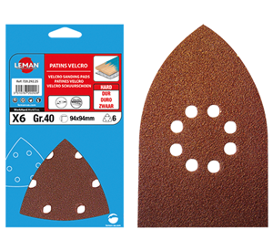 Patins velcro 8 trous 100x170 grain 40 corindon - 6pces