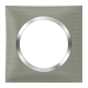 Plaque 1 poste carrée DOOXIE effet inox brossé