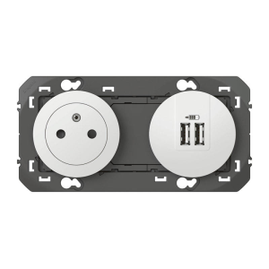 Prise surface + chargeur 2 USB DOOXIE 3A précâblés