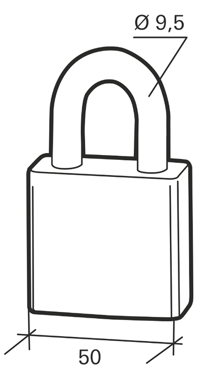 Cadenas extérieur RINOX 50mm anse inox - 4 clés - Zoom2