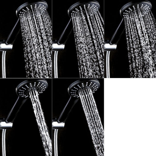 Douchette à main 5 jets noire BLACK ROMA - Zoom2