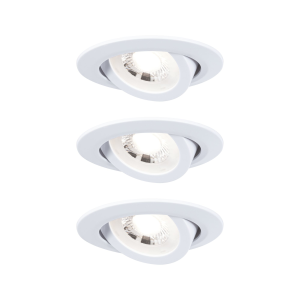 3 spots encastrés LED orientables plastique blanc IP20 82mm 3x4,8W 3x450lm 230V 3000K