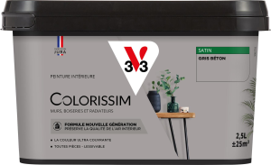 Peinture COLORISSIM Satin 2,5L Gris Béton