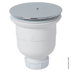 Bonde de douche verticale Ø90 capot ABS chromé. FIN DE SERIE