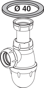 Joint plat Ø40 pour siphon lavabo FIN DE SERIE